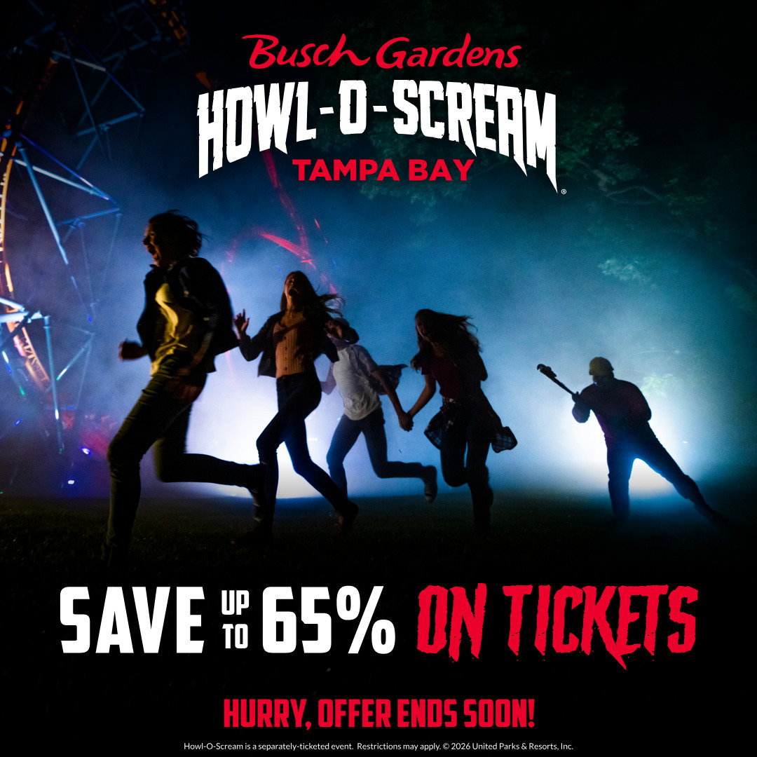 Busch Gardens Howl-O-Scream Tampa Bay.  Save up tp 65% on Tickets. Hurry, Offer Ends Soon!