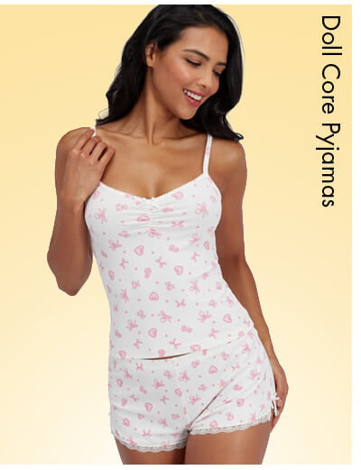 Doll core ribbed short pyjama set