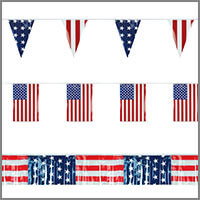 US flag string pennants