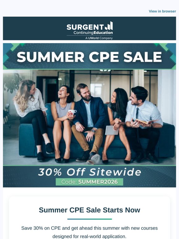 🌞 Summer CPE Sale: Save 30% Sitewide!