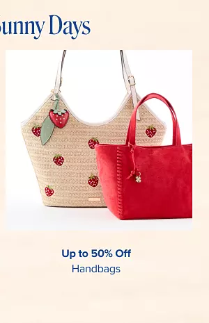 Two handbags. Up to 50% off handbags.