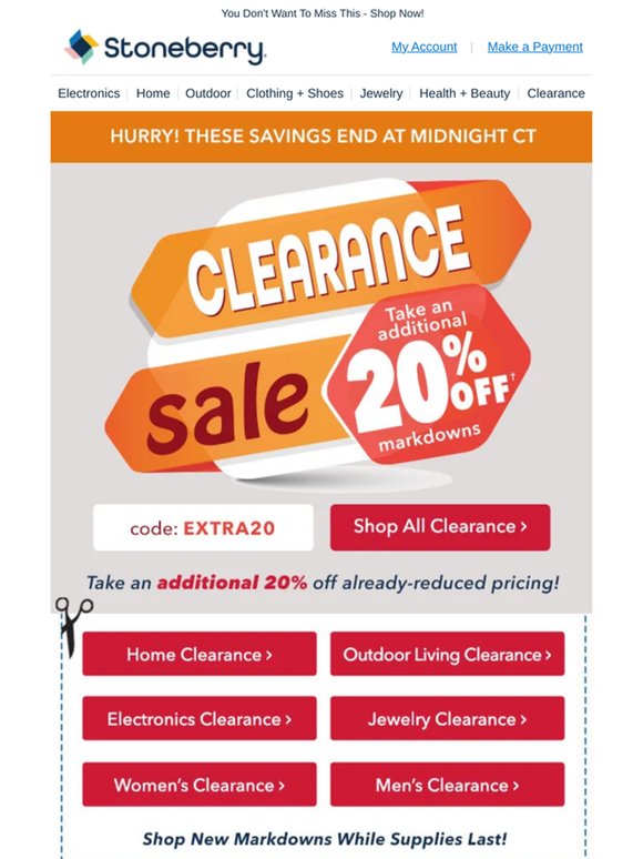 📢Today Only: Extra 20% Off Clearance!