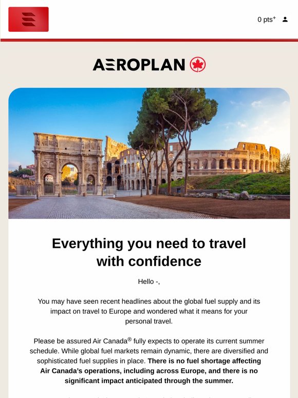 Europe travel update, Air Canada has you covered