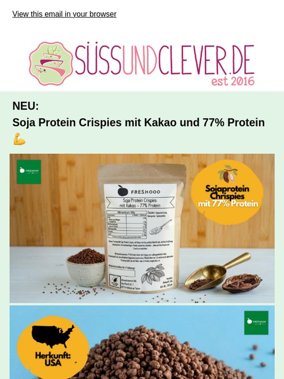 NEU: Soja Protein Crispies mit Kakao und 77% Protein 💪