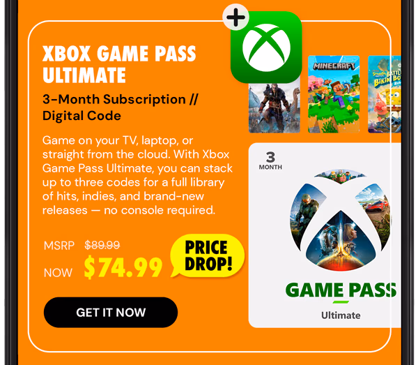 Xbox Game Pass Ultimate: 3-Month Subscription - USA - Digital Code - Stackable - Final Sale