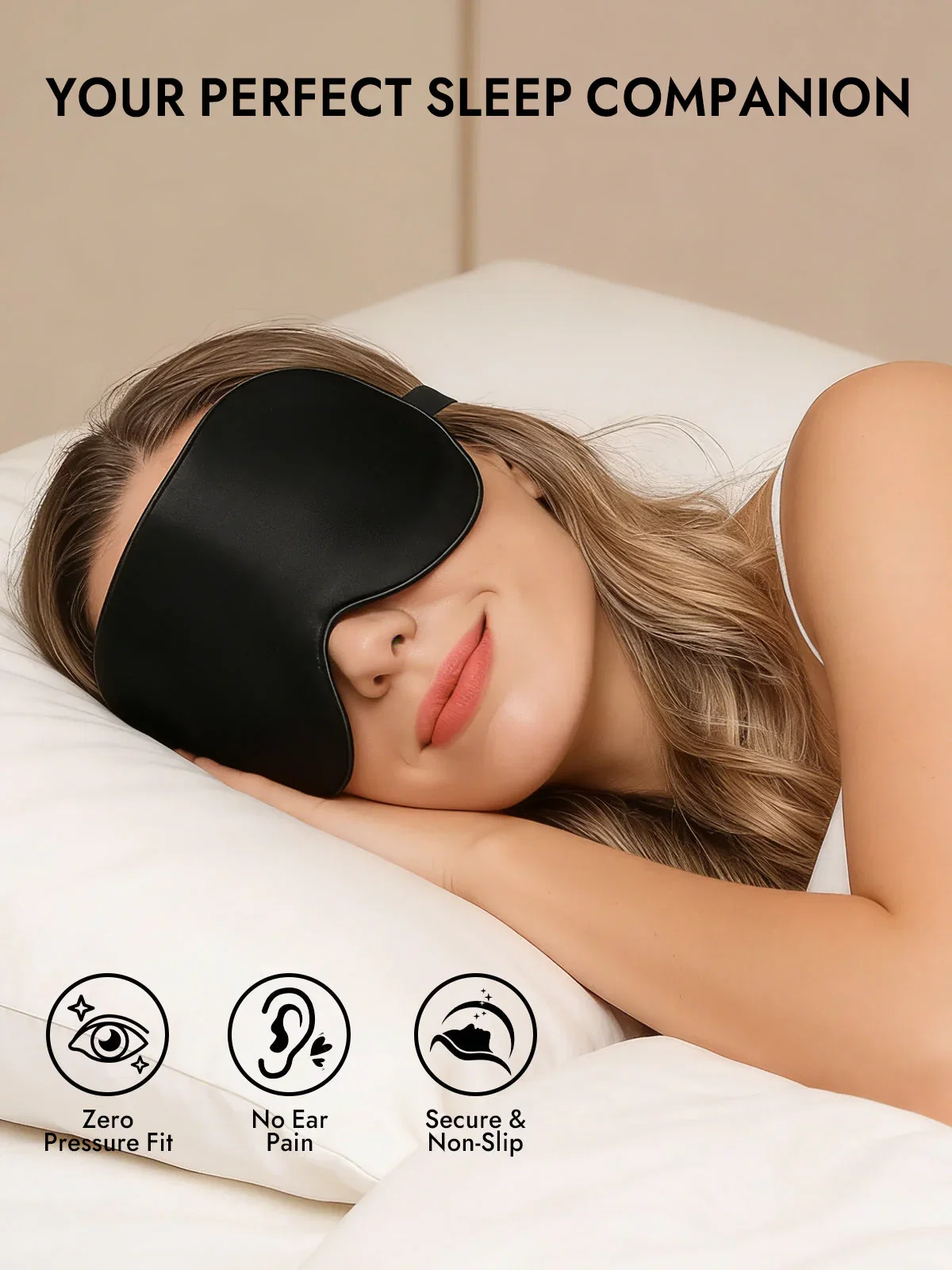 Rent Silke Elastiskt Band Sova Ögonmask
