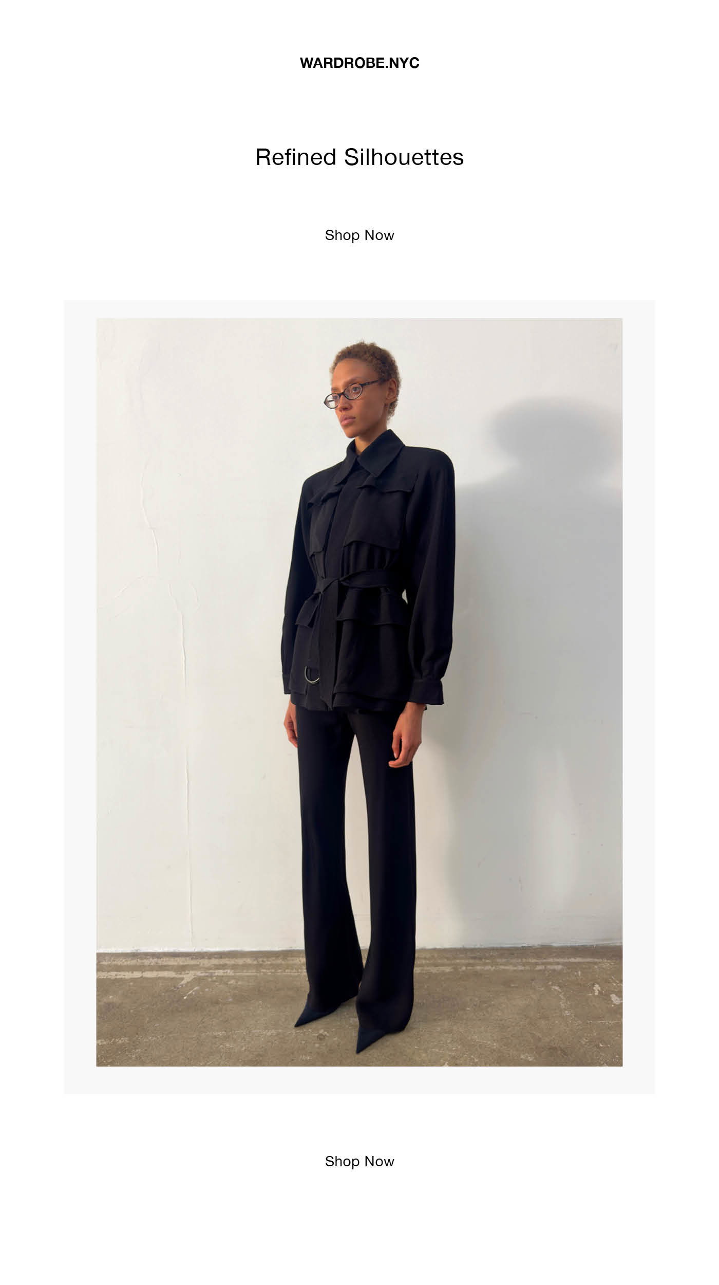 The Crepe Safari Jacket and Crepe Bias Cut Pant in Black