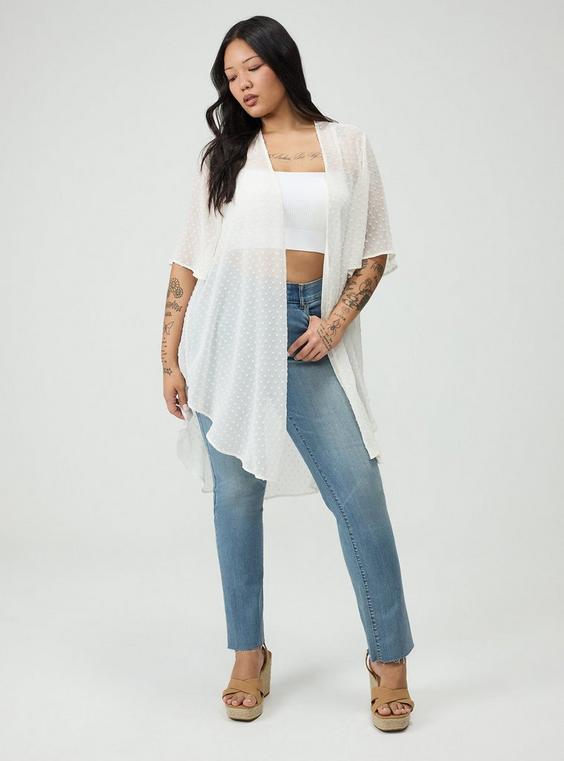 Embroidered Clip Dot Kimono