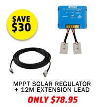 MPPT Solar Regulator + 12m Extension Lead