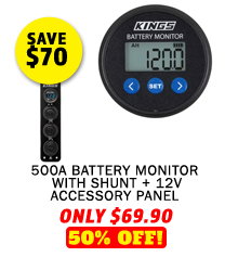 500A Battery Monitor with Shunt + 12V Accessory Panel