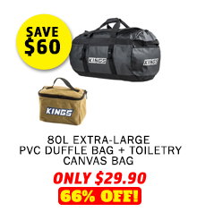 80L Extra-Large PVC Duffle Bag + Toiletry Canvas Bag