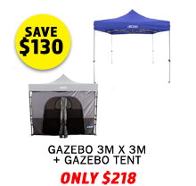 - Gazebo 3m x 3m + Gazebo Tent