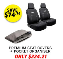 Plus Premium Seat Covers (Pair) + Pocket Organiser