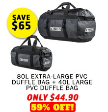 80L Extra-Large PVC Duffle Bag + 40L Large PVC Duffle Bag