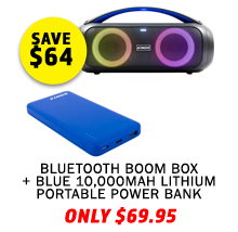 Bluetooth Boom Box + 10000mAh Lithium Portable Power Bank