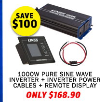 1000W Pure Sine Wave Inverter + Inverter Power Cables + Premium Inverter Remote Display