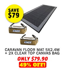 Caravan Floor Mat 5x2.4m + 2x Clear Top Canvas Bag