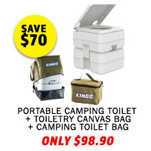 Portable Camping Toilet + Toiletry Canvas Bag + Camping Toilet Bag