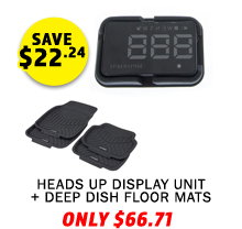 GPS Heads Up Display (HUD) Unit + Deep Dish Floor Mats (4 Pack)
