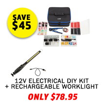 12V Electrical DIY Kit + Rechargeable Lithium LED Worklight