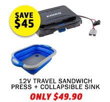 12V Travel Sandwich Press + Collapsible Sink