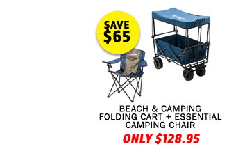 Beach & Camping Folding Cart + Essential Camping Chair