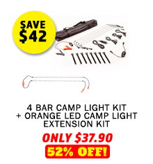 Illuminator 4 Bar Camp Light Kit + Orange LED Camp Light Extension Kit