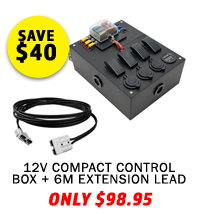 12V Compact Control Box + Solar Extension Lead - 6 Metre
