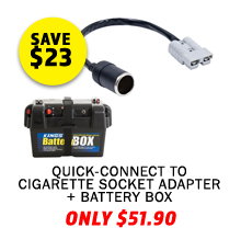 Quick-Connect to Cigarette Socket Adapter + Battery Box - Small