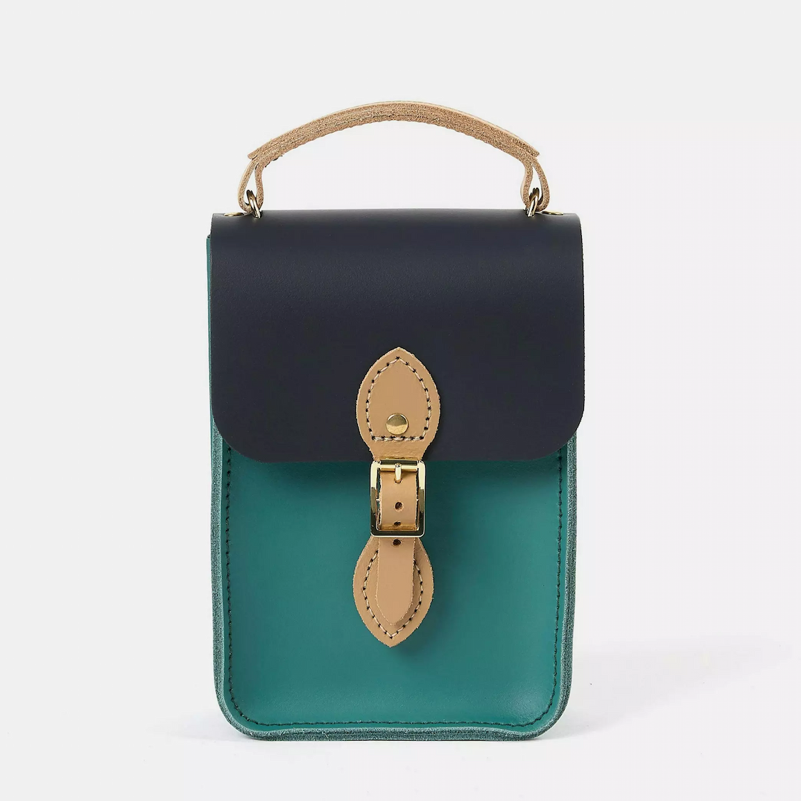 Cambridge Satchel The Mini Binocular Bag - North Sea, Navy & Iced Coffee