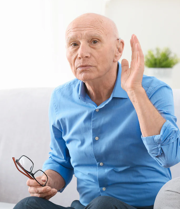 A man struggling to listen