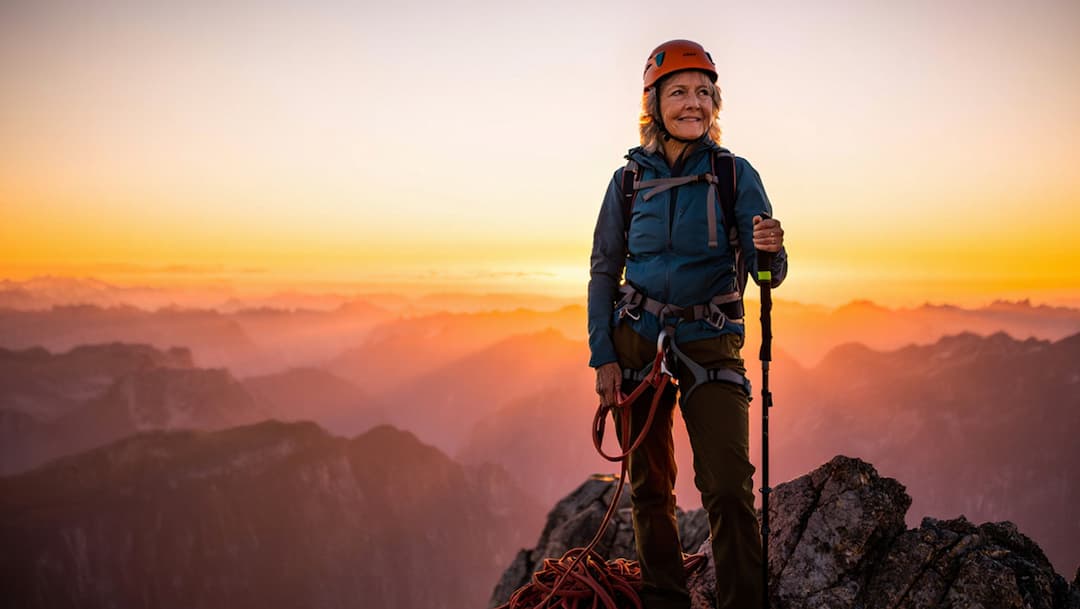 A woman hiking