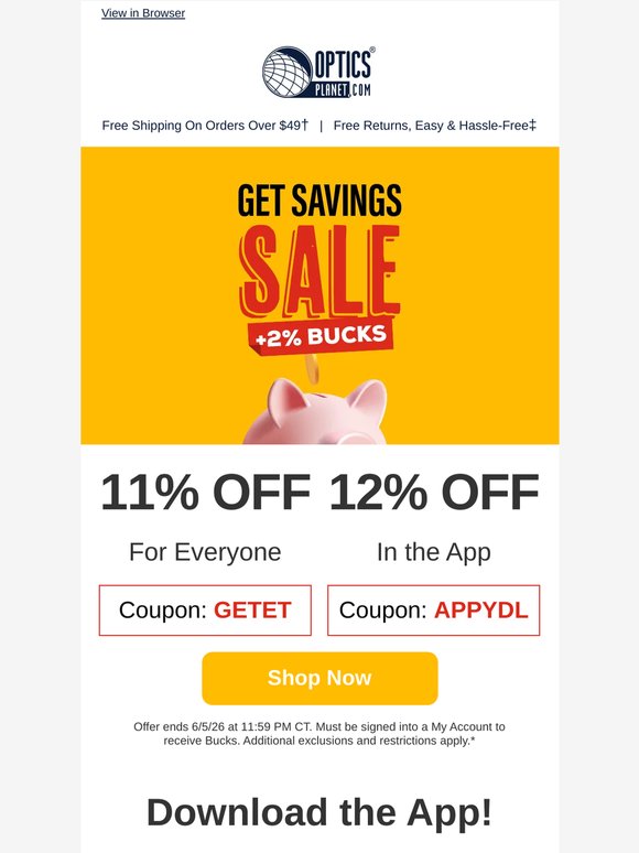 Get Savings Sale Rolling On!