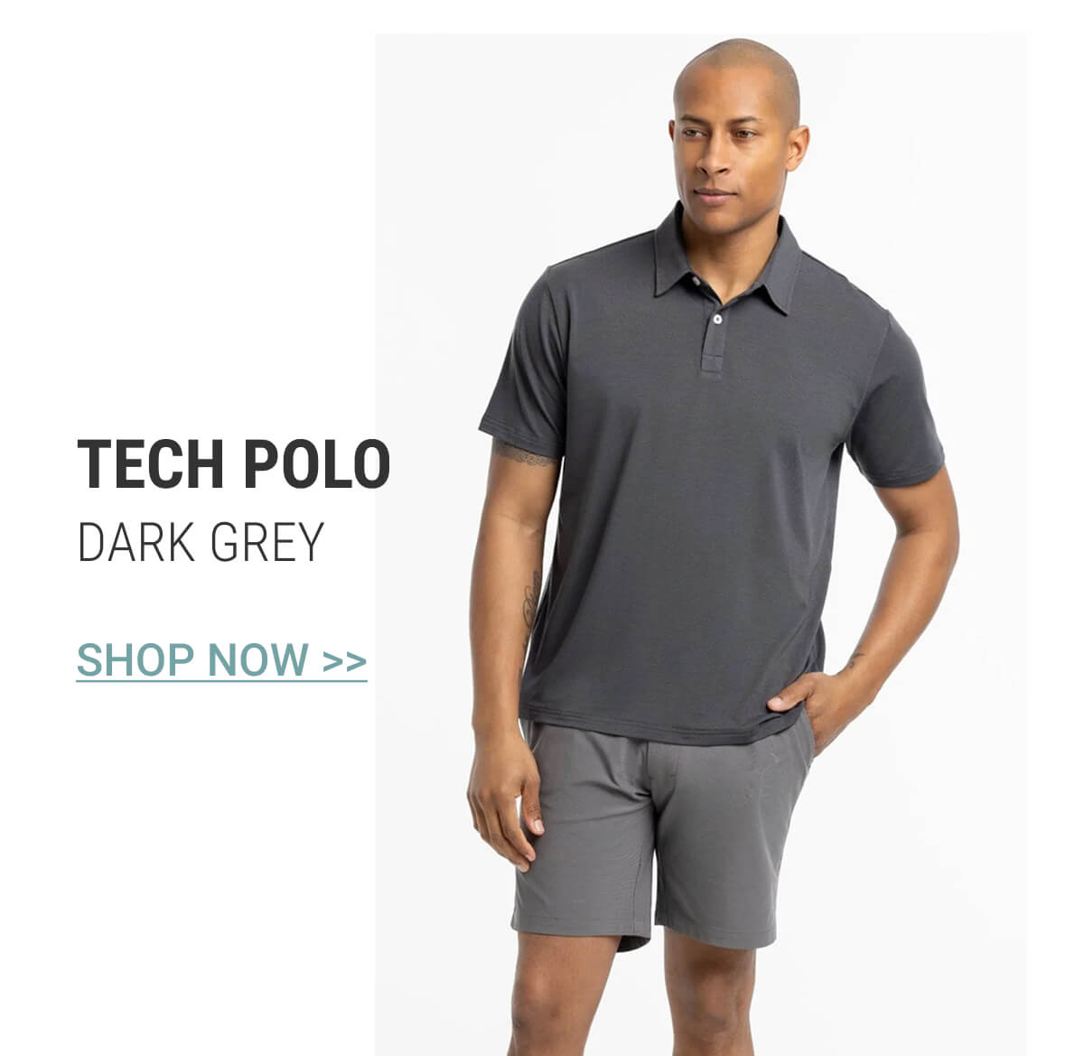 Dark Grey Tech Polo