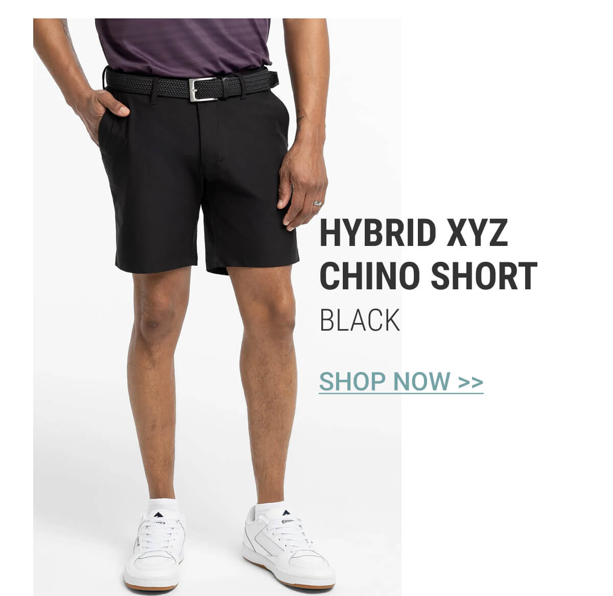 Black Hybrid XYZ Chino Short