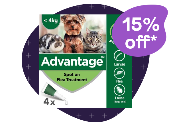 15% off Advantage spot on flea treatment
