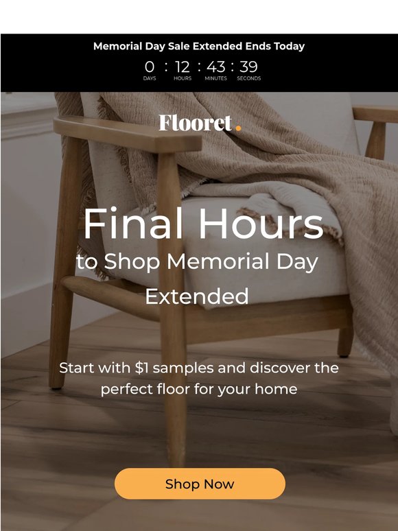 Final Hours: Memorial Day Extended Ends Today!
