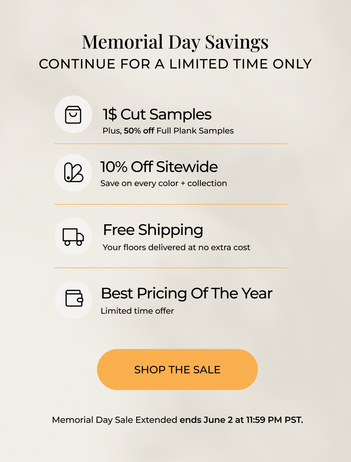 Memorial Say Savings Extended