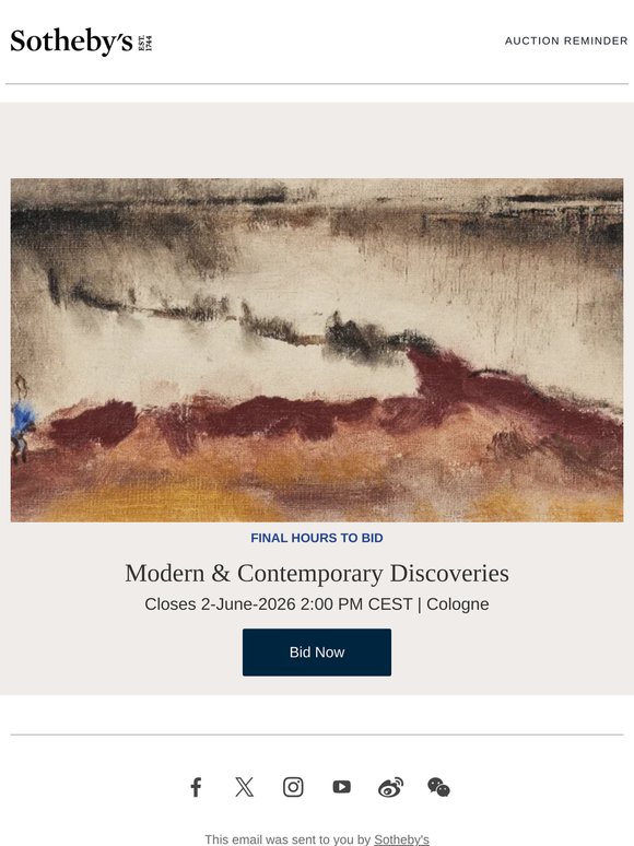 Final Hours Left to Bid | Modern & Contemporary Discoveries