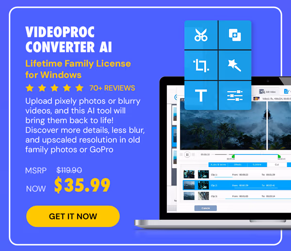 VideoProc Converter AI: Lifetime Family License (For Windows)