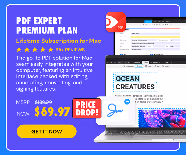 PDF Expert Premium Plan: Lifetime Subscription (Mac)