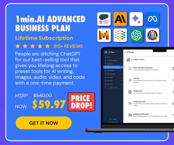 1minAI Advanced Business Plan Lifetime Subscription