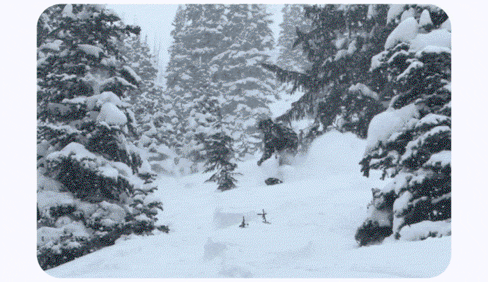A GIF of Hannah in Crystal Mtn Backcountry