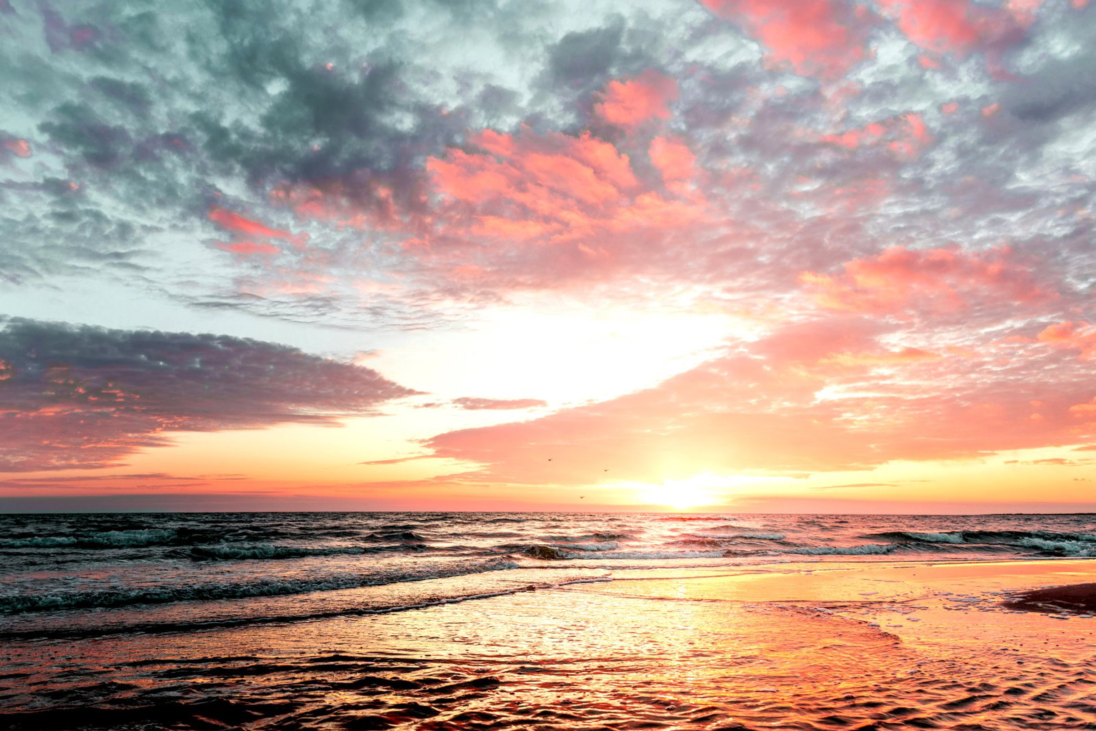 sunset over a body of water