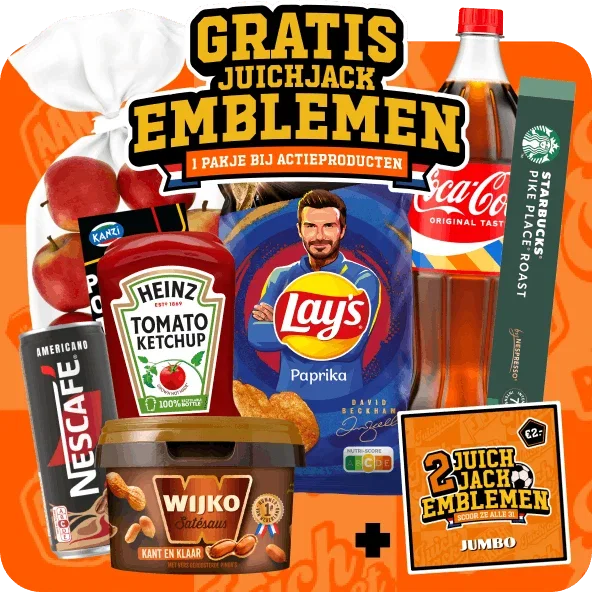 Gratis juichjak emblemen, 1 pakje bij actieproducten