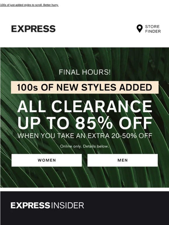 FINAL HOURS! Up to 85% off clearance