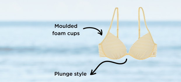 LEMON STRIPE Push-up Bikini Top
