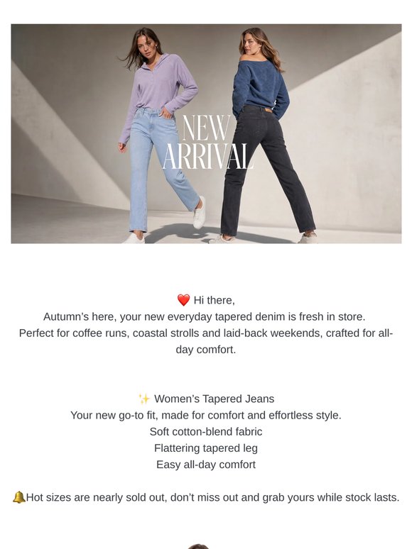 New denims just landed: your everyday tapered jean