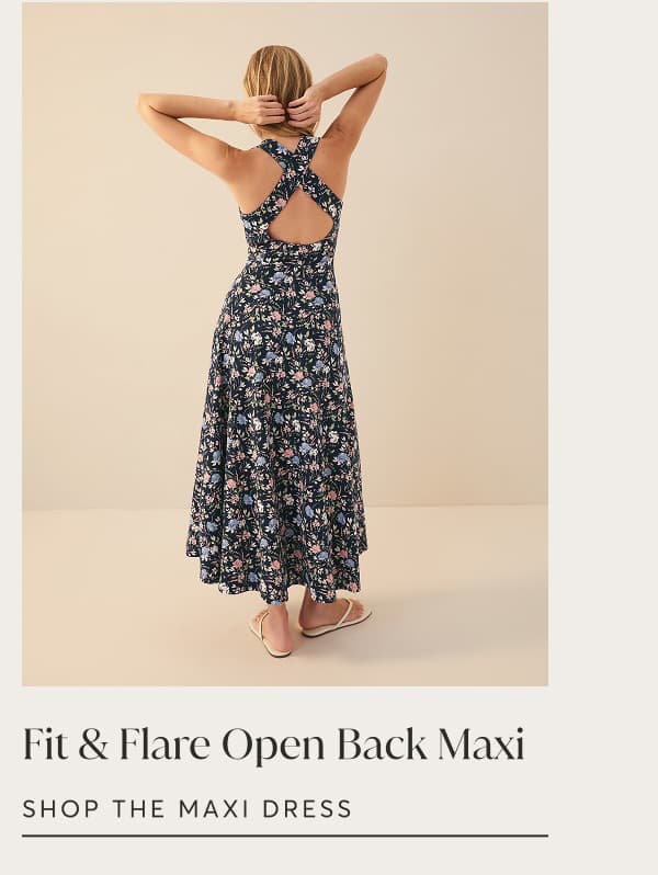Fit and Flare Open Back Maxi