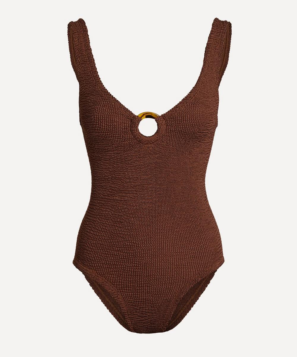 Hunza G Celine Swimsuit With Tonal Hoops